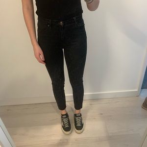 Free People Hi Roller Cropped Black Jeans